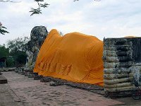 P1010490  Ayuthaya's largest reclining Buddha image, measuring 37 metres in length